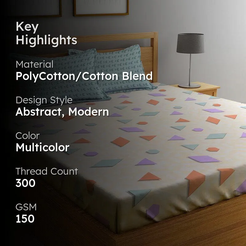 Playful Geometric Bedsheet - 150 GSM media 2