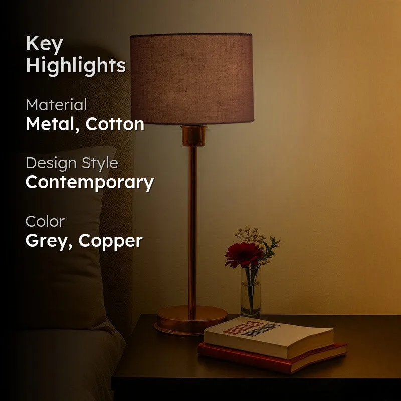 Kavira Naro Metal Table Lamp - Grey media 2