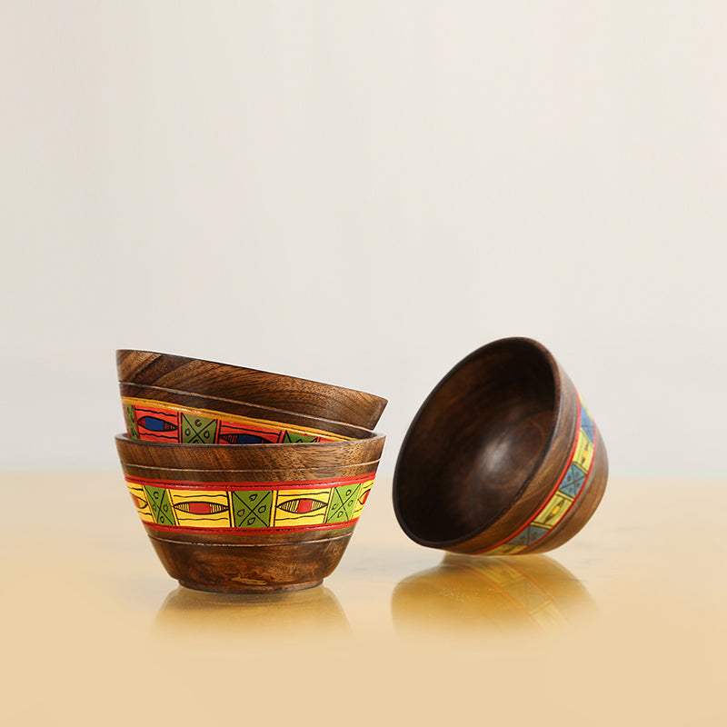 Kadamba Mango Wood Serving Bowl (250 mL) - Set Of Three