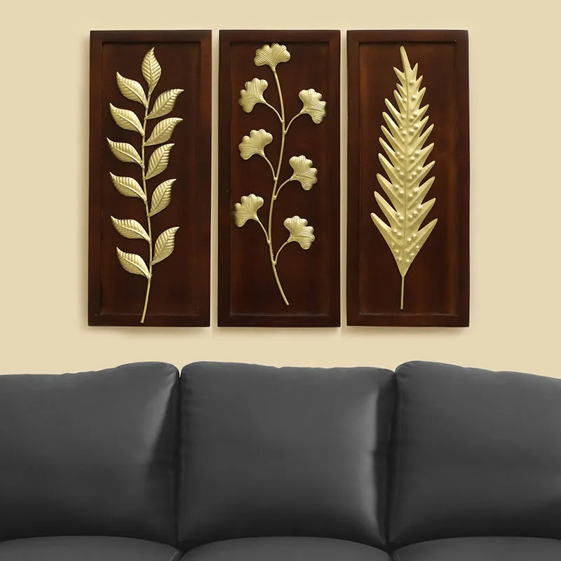 Golden Herbarium Metal & Wood Wall Accent - Set Of Three media 1