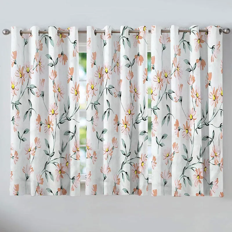 Floral Whispers Cotton Curtain - Set Of Three media 1