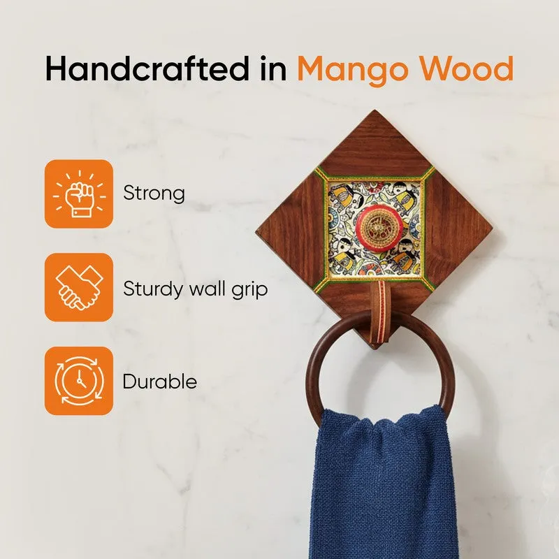 Gitika  Brass & Wood Towel Hanger media 5