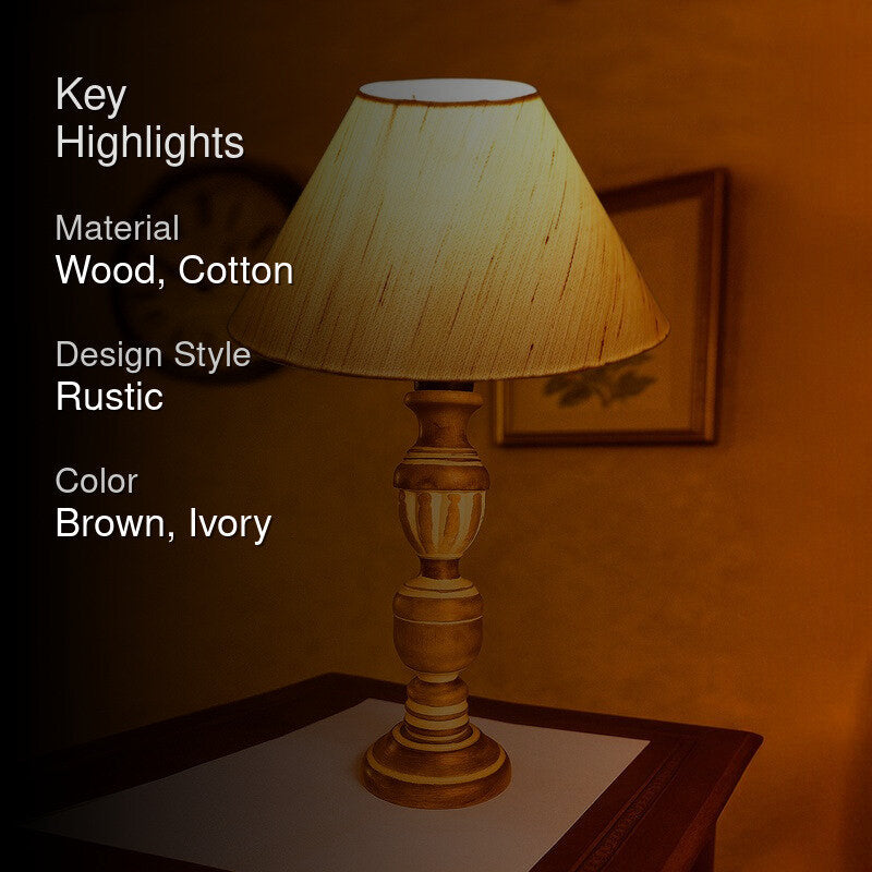Zenrae Omi Wooden Table Lamp - White media 2