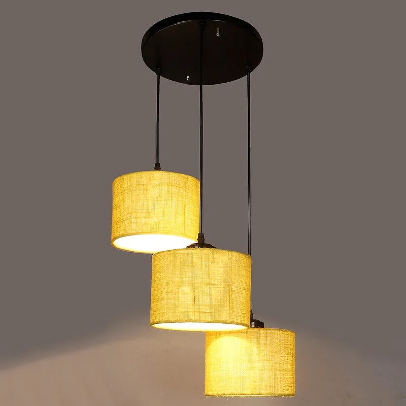 Sunset Glow Triple Metal Ceiling Lamp - Lemon Green media 5