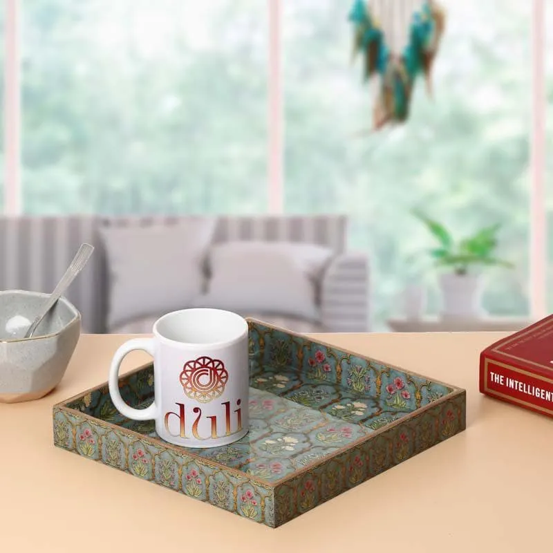 Fleur Jharokha Square Serving Tray media 1