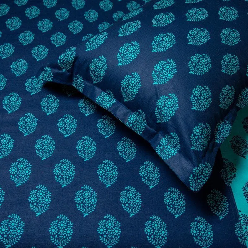 Swayam Rajastha Cotton Bedsheet (Tuquoise) - 180 TC media 4
