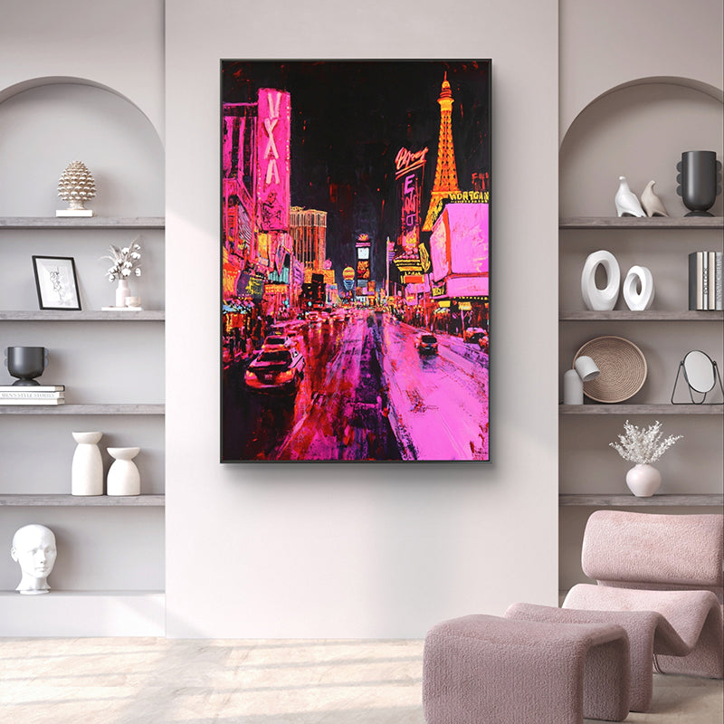 Techno Cityscape Wall Painting