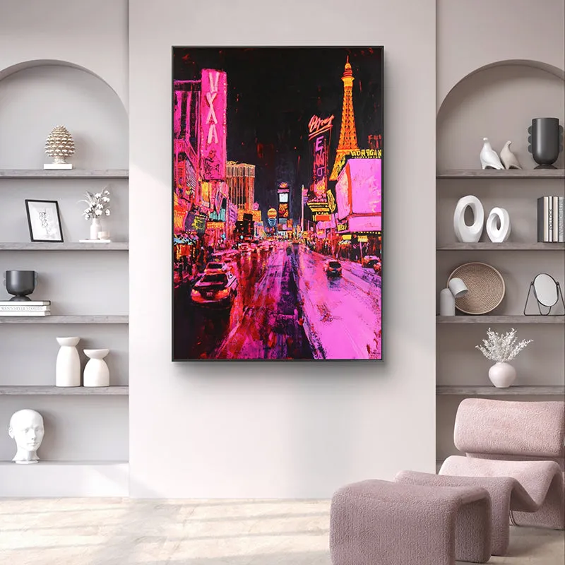 Techno Cityscape Wall Painting media 1