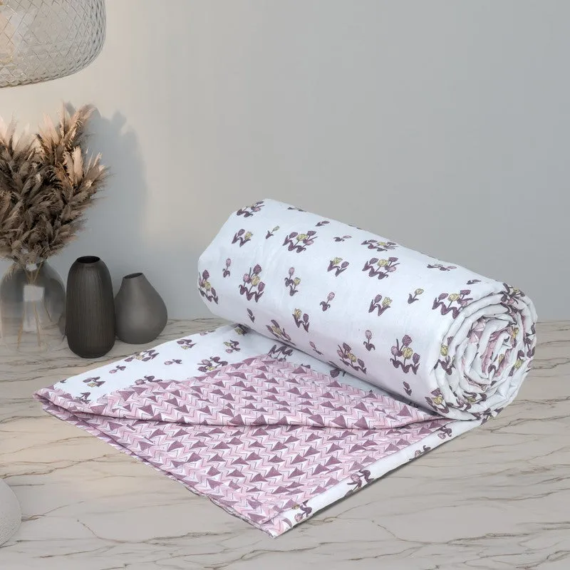 Mini Petals Printed Cotton Dohar (Maroon,White) - 120 GSM media 4