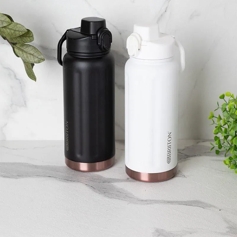 Sip Bliss Hot & Cold Thermos Water Bottle (Black & White, 750 mL Each) - Set Of Two media 1