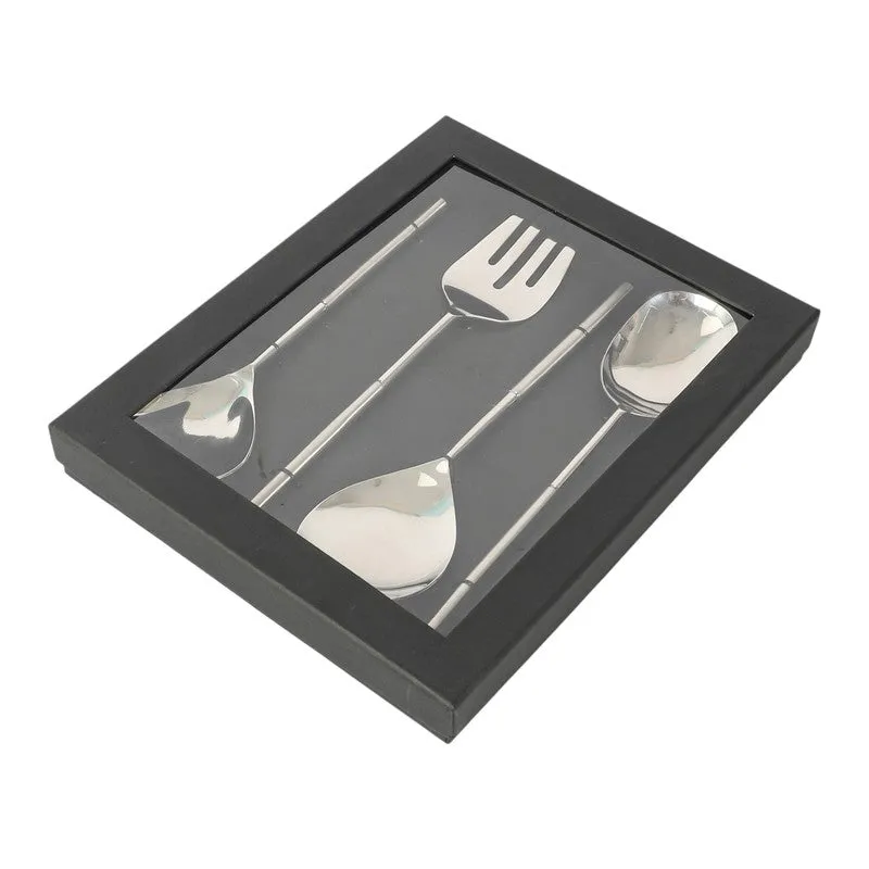 Elegant Steel Cutlery Set (Silver) - Set Of Four media 3