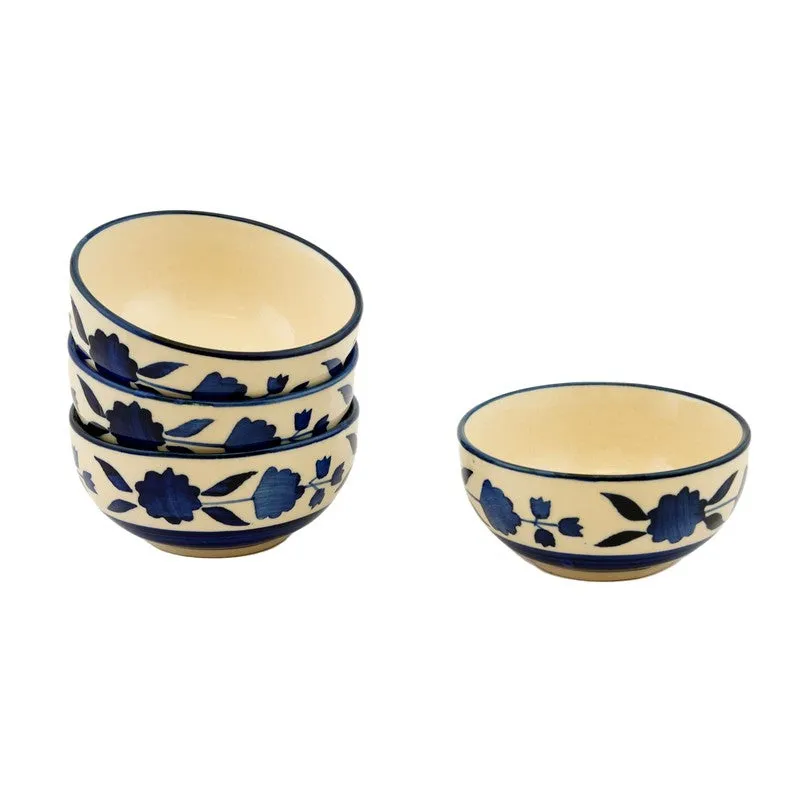 Niblet Ceramic Snack Bowls (Blue, 180 mL Each) - Set Of Four media 3