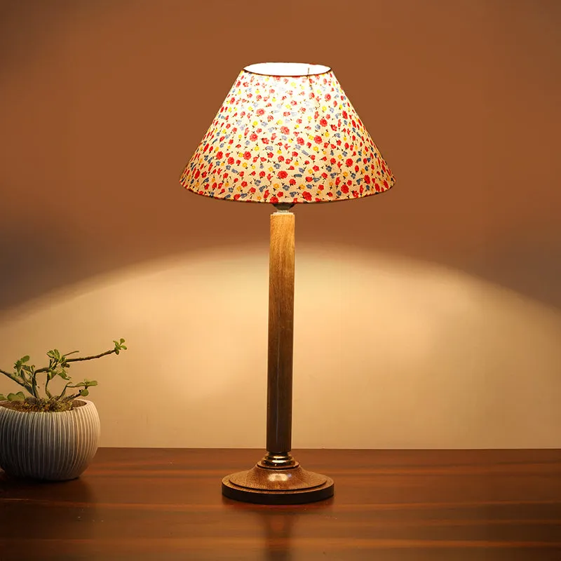 Tiny Fleur Table Lamp With Wooden Base - Multicolor media 2