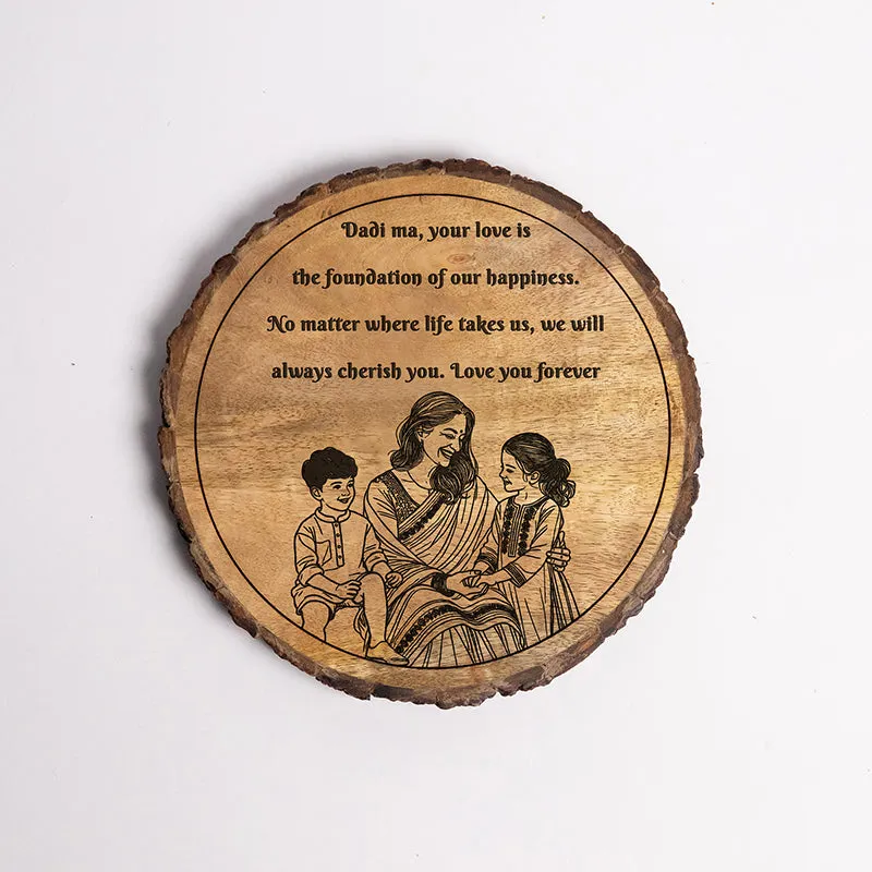 Foundation Of Happiness Wood Showpiece - Round media 5
