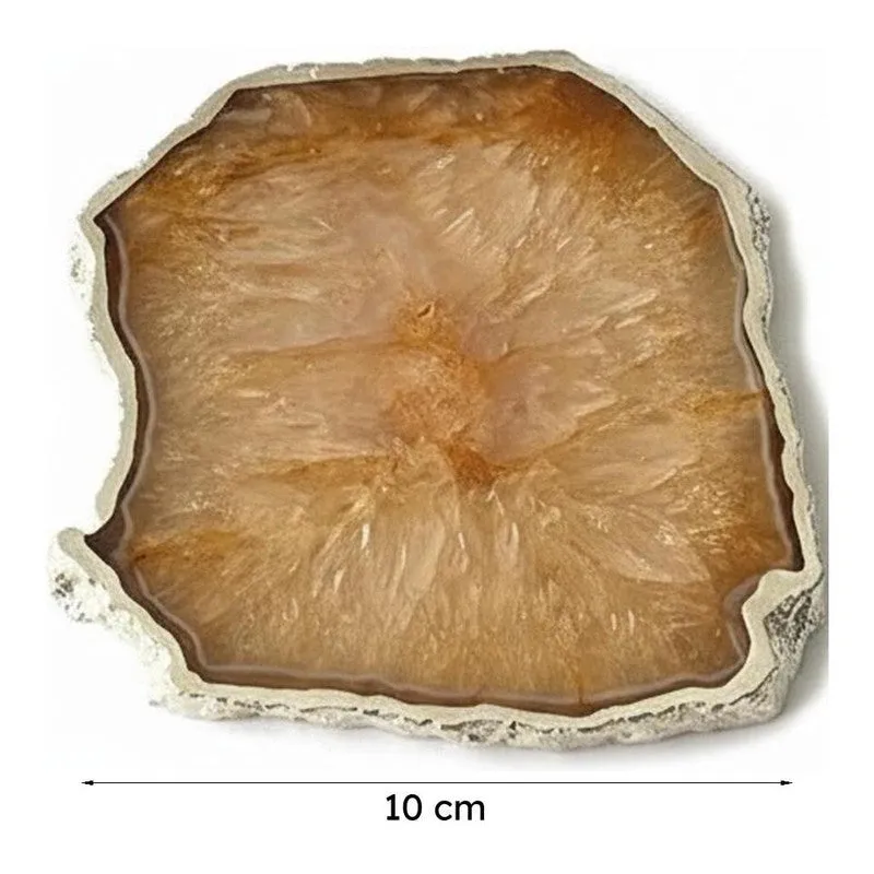 Byrona Handcrafted Crystal Agate Coaster (Brown) - Set Of Two media 6