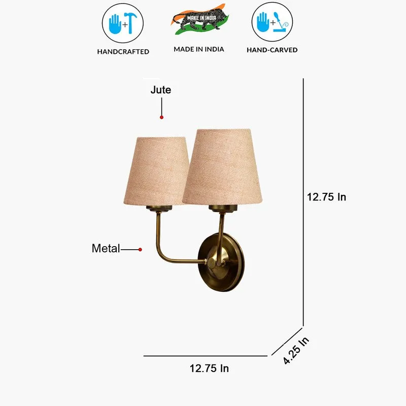 Lumoire Duo Cone Metal Wall Lamp - Gold,Beige media 8