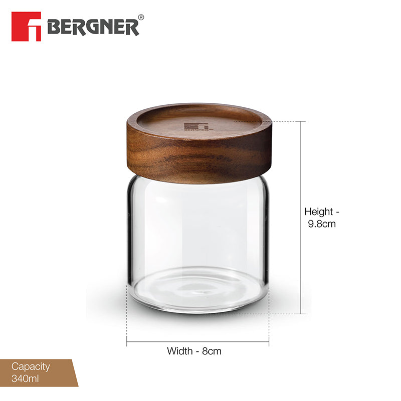 Bergner Crystal Seal Airtight Glass Storage Jar (340 mL Each) - Set Of Two media 7