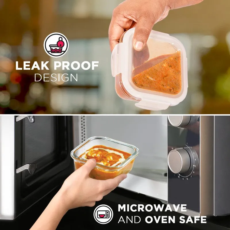 Crunvo Leak Proof Glass Lunch Box (320 mL Each) - Set Of Three media 6