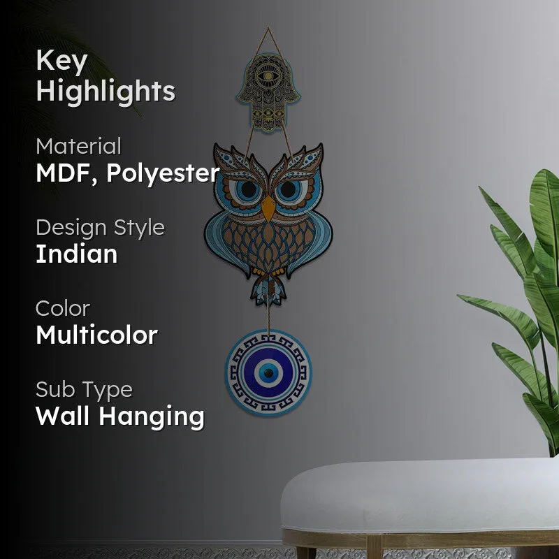 Owl Nazar III Polyester & MDF Wall Hanging media 2