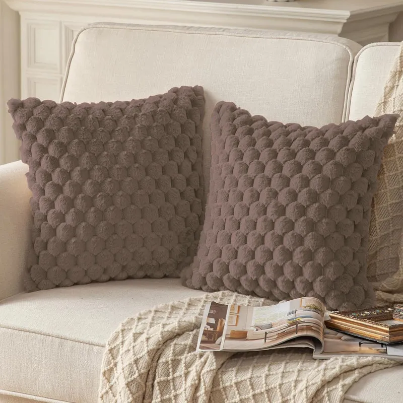 Geo Luxe Cushion Cover Set (Cocoa Brown) - Set Of Two media 2