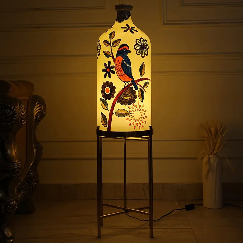 Altair Hand Painted Metal & Glass Floor Lamp media 1