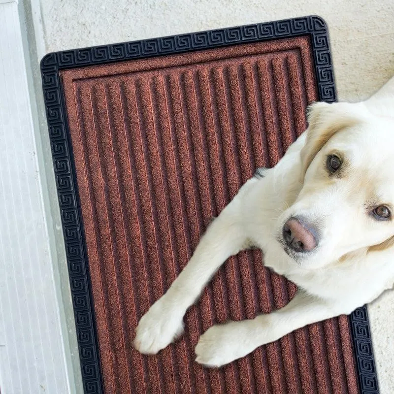 Stepsy Anti-Skid Rubber Rubber Door Mats - Brown media 4