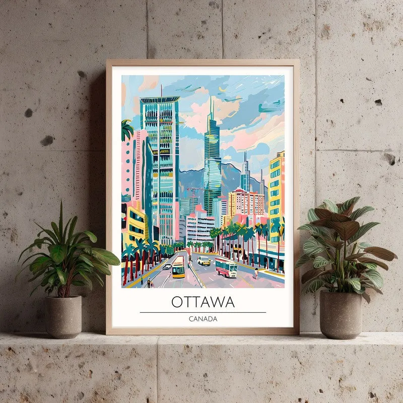 Vintage Ottawa Framed Canvas Archival Canvas Wall Painting - Natural Brown Frame media 3
