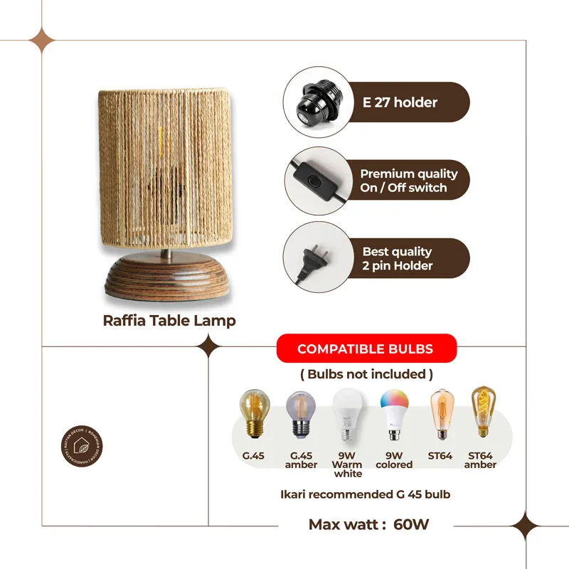 SiroccoaLit Rattan Table Lamp - Beige,Brown media 4