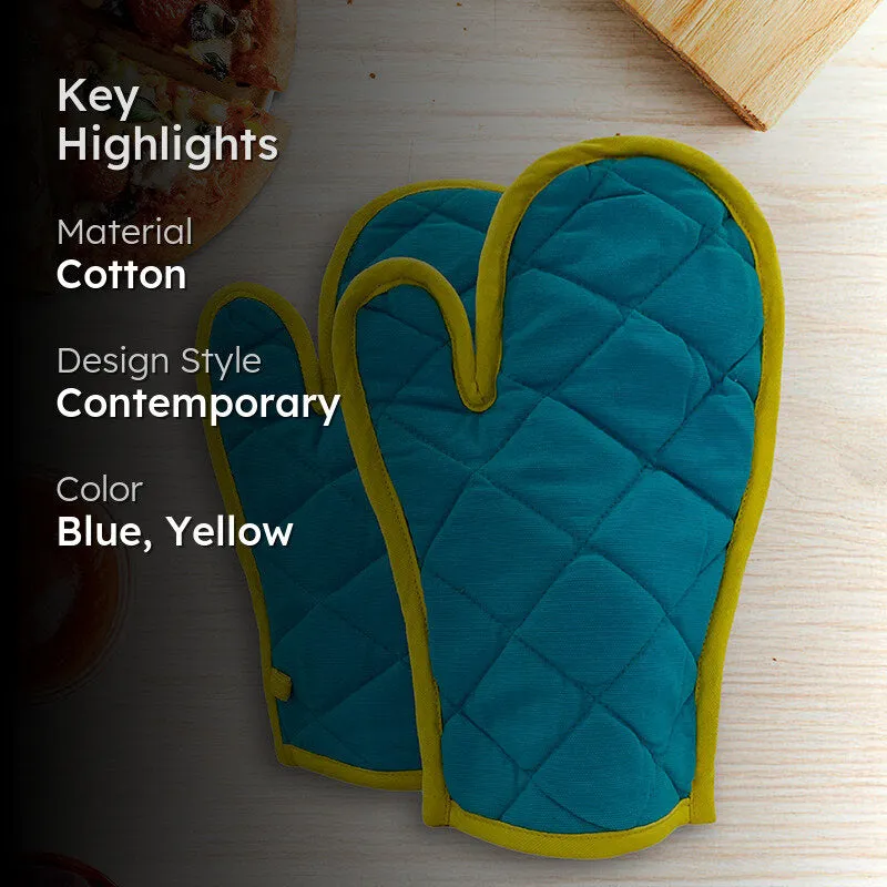 Swayam Teplo Kitchen Gloves (Blue & Yellow) - Set Of Two media 2