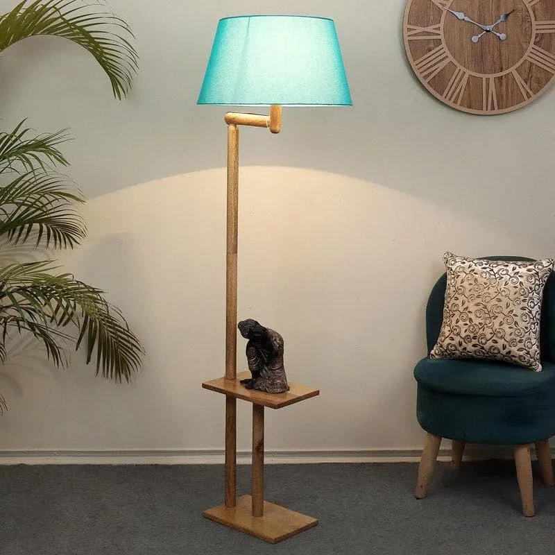 Eartha Enya Floor Lamp With Shelf - Ocean Blue media 1
