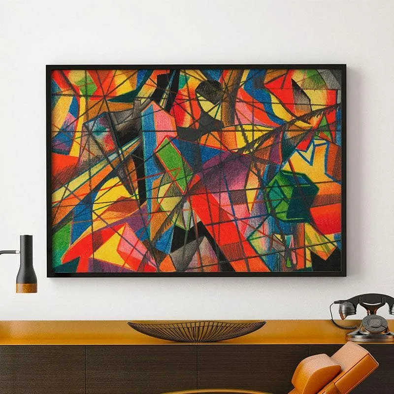 Deformation Canvas Painting By Karl Wiener - Black Frame media 1