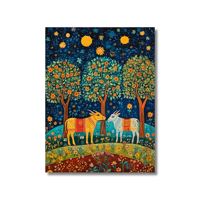 Cattles Of Night Wall Painting media 3