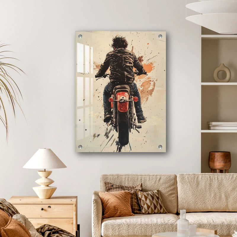 Rider on Wheels Motion Acrylic Art