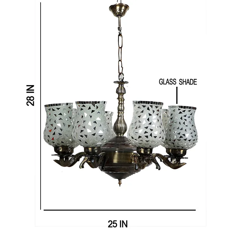 Asta Vilona Mosaic Golden Antique Ceiling Lamp media 5