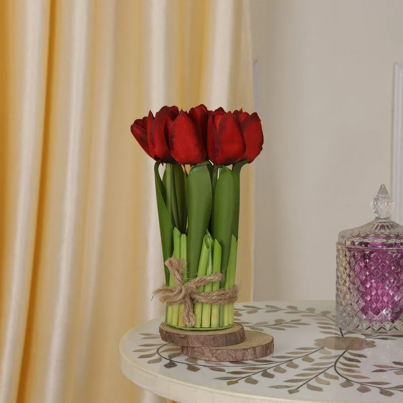 Realistic Artificial Tulip Bunch - Red media 1