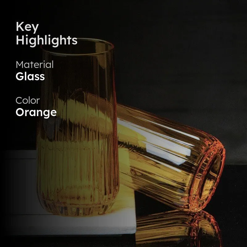 Pasabahce Aspen Glass Tumbler (Orange) (360 ml ) - Set Of Six media 2
