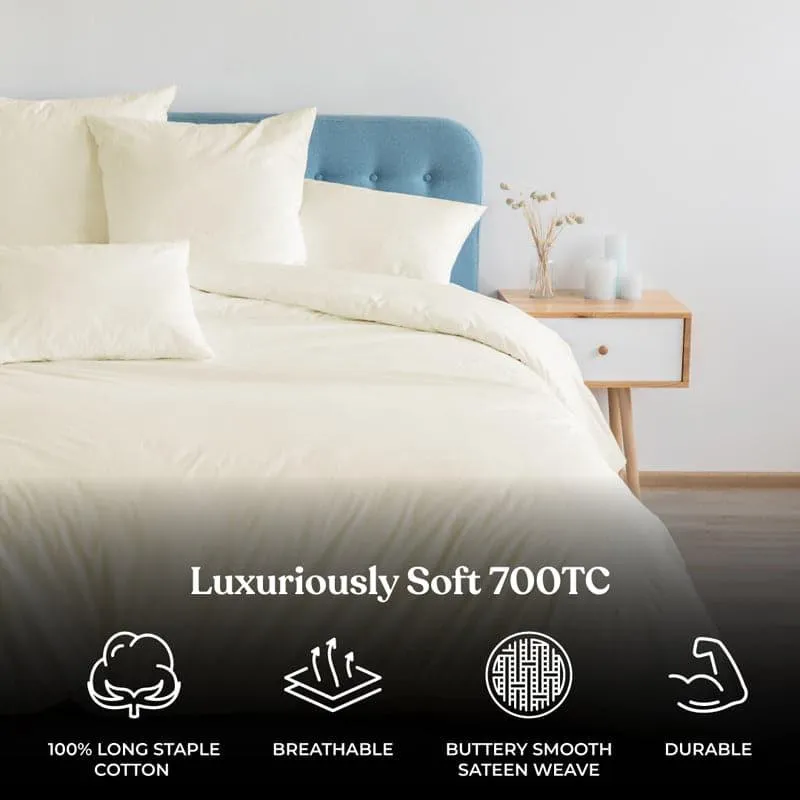 Freyda Solid Cotton Bedsheet (Yellow) - 700 TC media 7