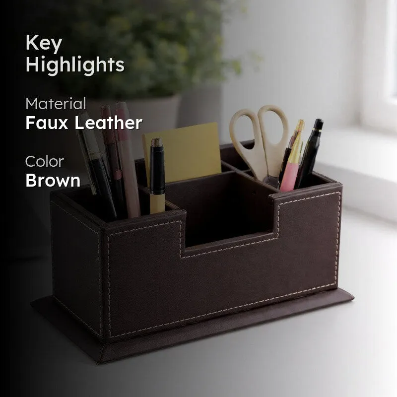 AarviDecor LuxeDesk Faux Leather Desk Organizer media 2