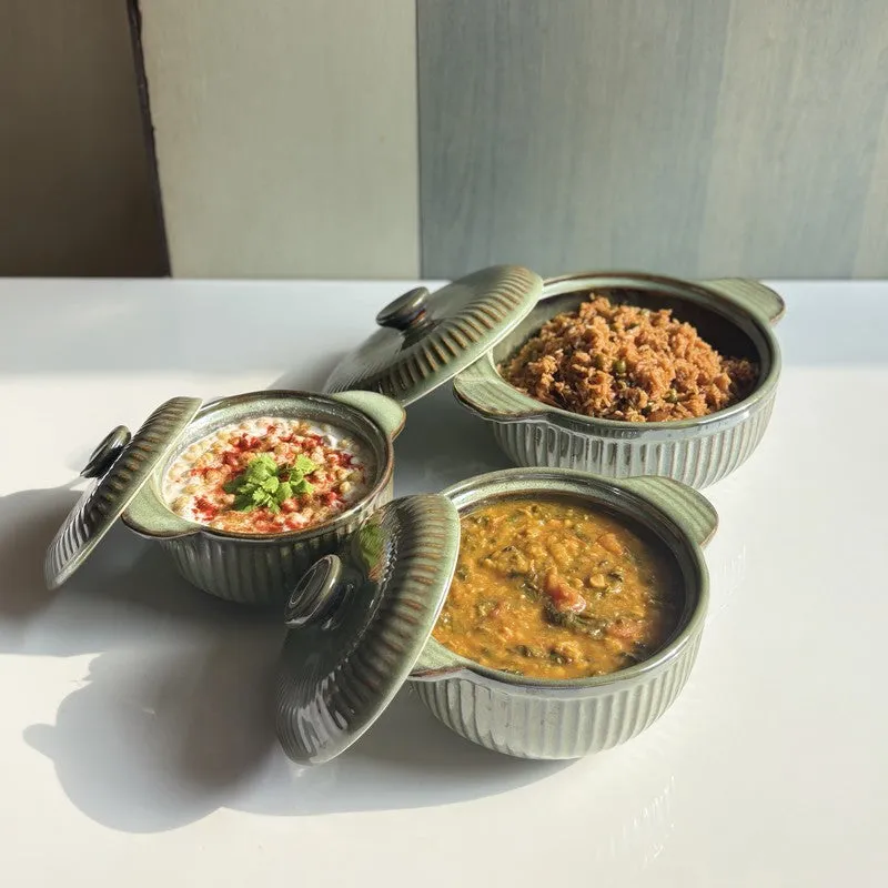 Olive Ceramic Casserole Set - Set of Three media 5