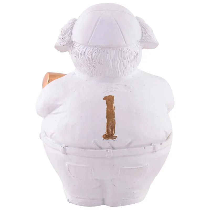 Slugger Pup Painted Polyresin Showpiece - White media 5