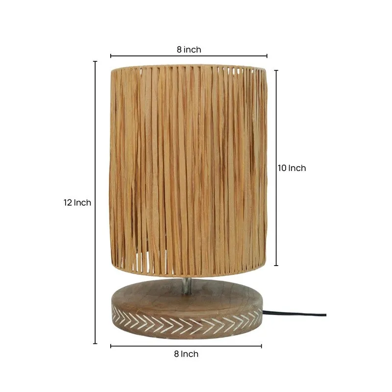 Slatwood Cotton Table Lamp - Brown media 5