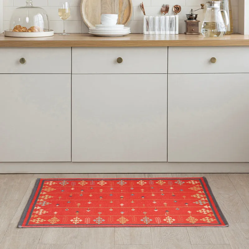 Luvira Cotton Cotton Door Mats - Red & White media 4