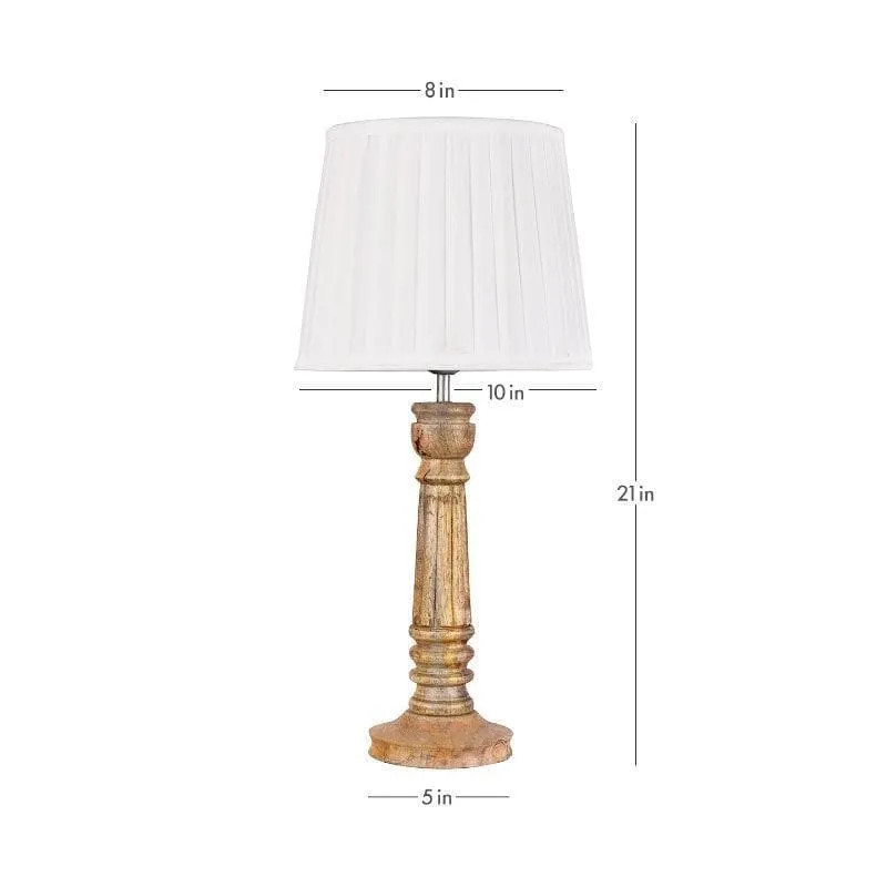 Classy Twist Pillar Fabric Table Lamp - White,Brown media 5