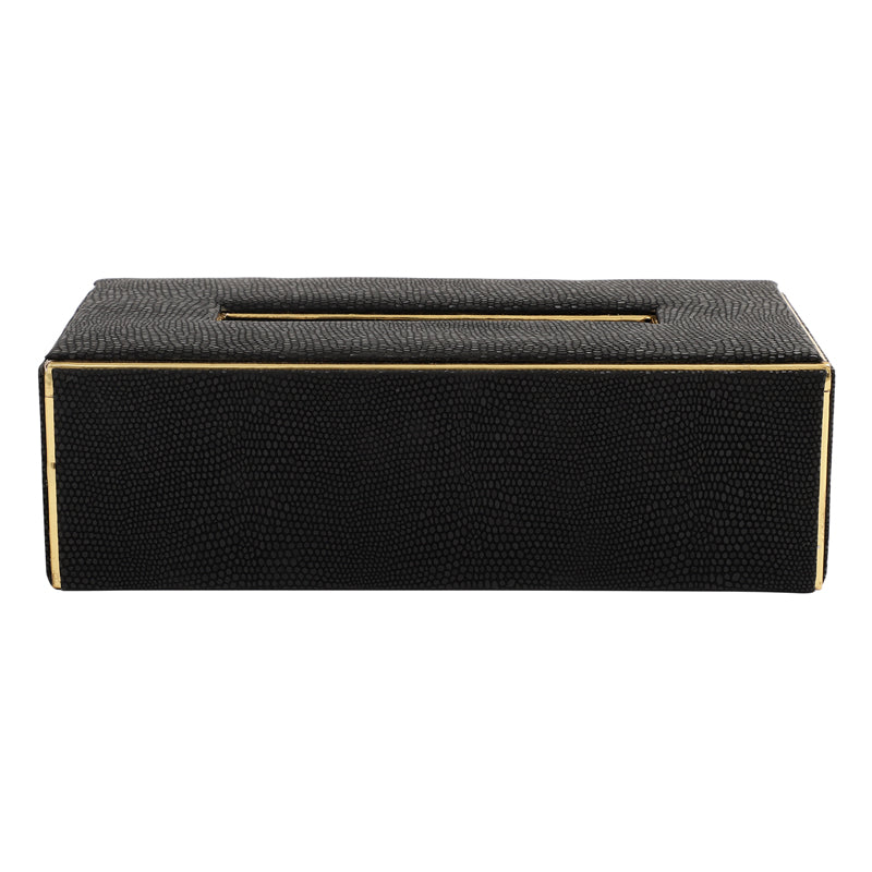Meho Leather Tissue Box - Black media 3