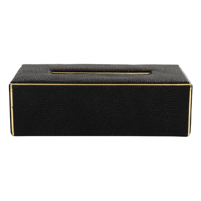 Meho Leather Tissue Box - Black media 3