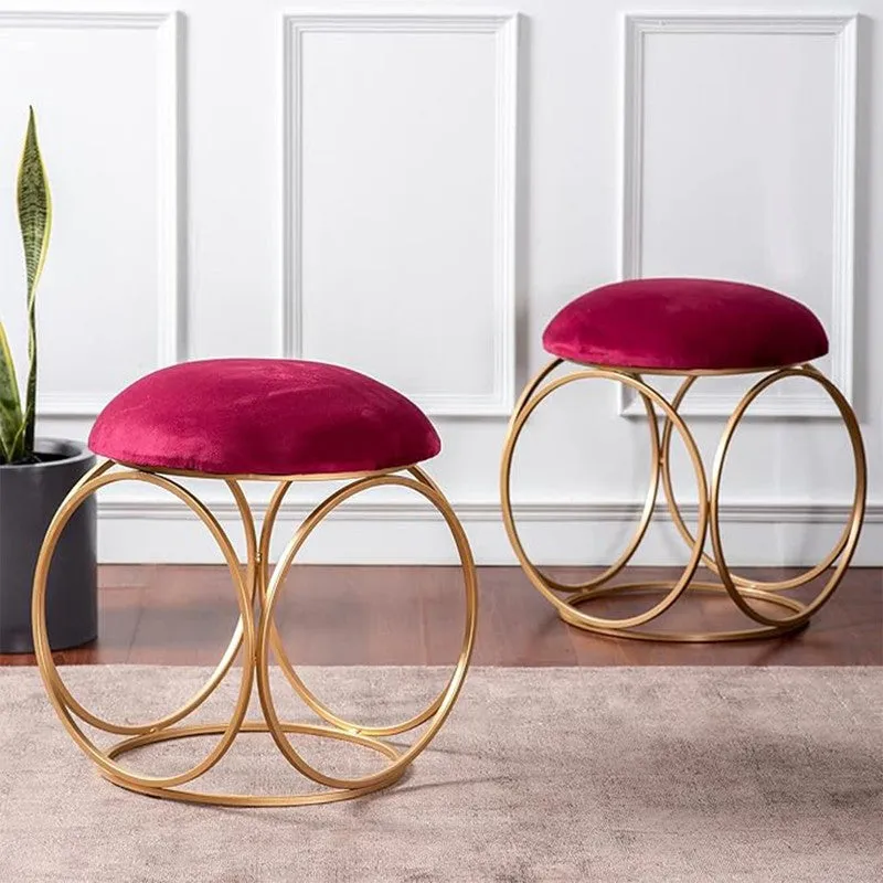 Adina Velvet Stool (Red) - Set Of Two media 1