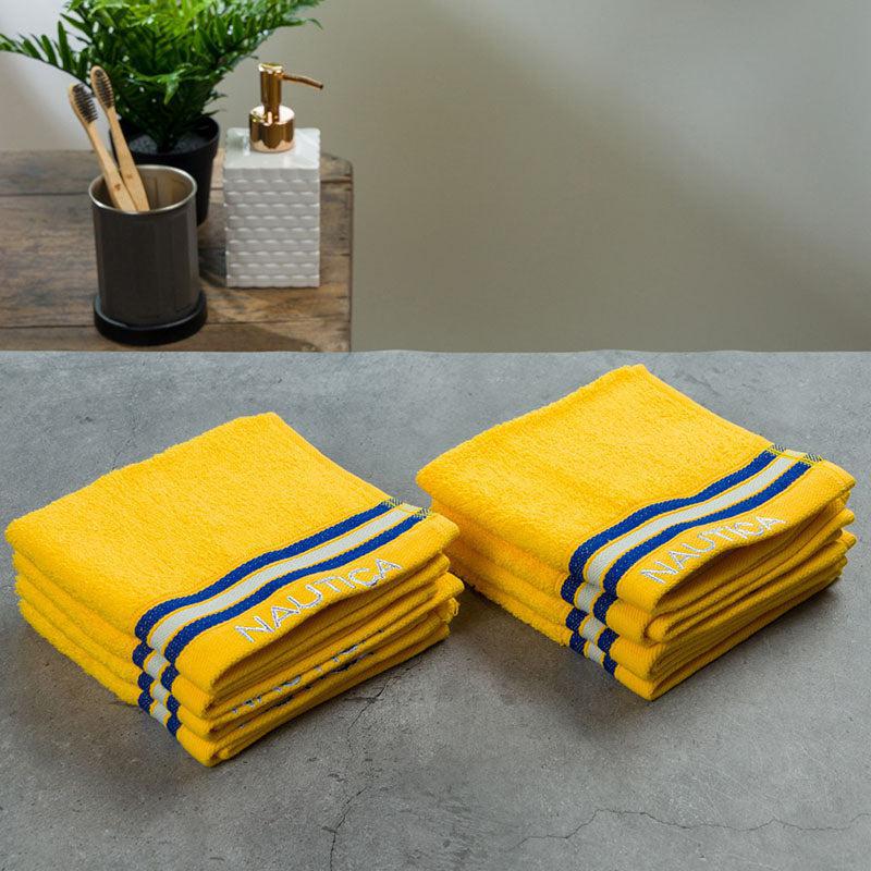 Nautica Dove Down Cotton Face Towel (Yellow) - Set Of Eight media 4