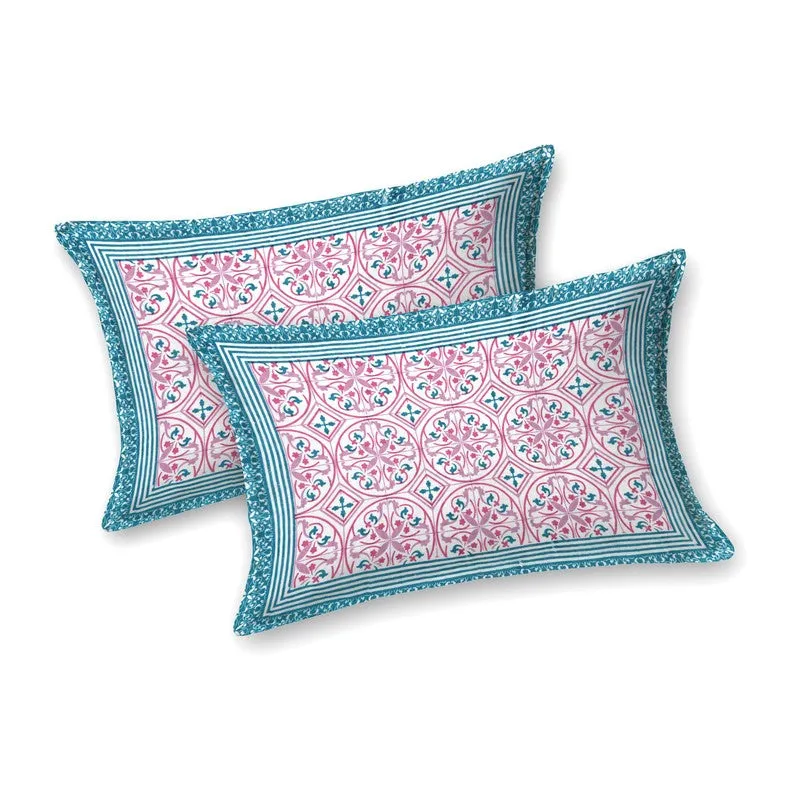 Nesten Cotton Bedsheet (Pink,Blue) - 240 TC media 5