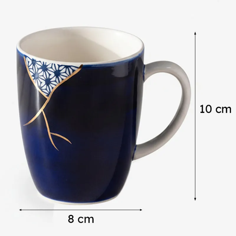 Wabi Porcelain Coffee Mug (295 mL) - Blue,White media 7