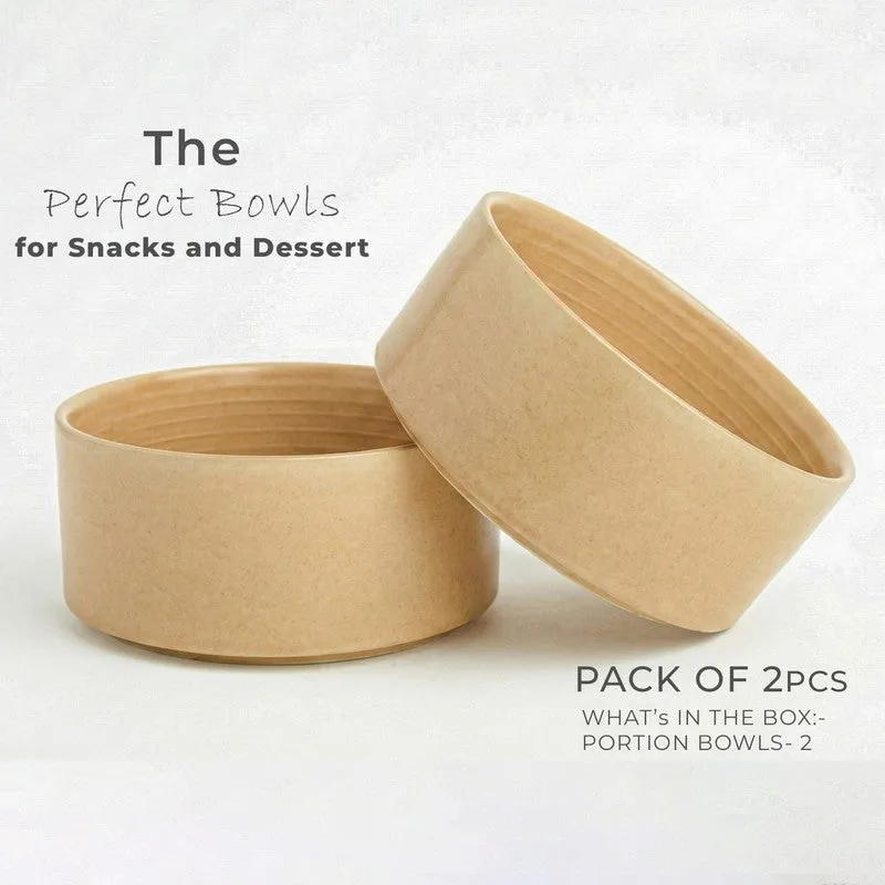 Whimsi Ceramic Soup Bowls (280 mL,Light Brown) - Set Of Two media 3